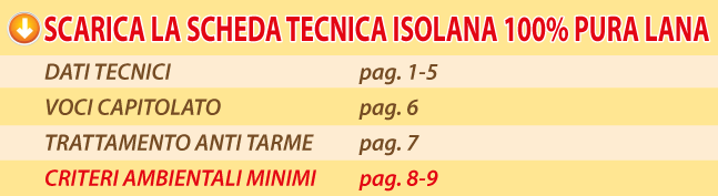 Scarica la scheda tecnica della lana di pecora Isolana per l'isolamento termico ed acustico